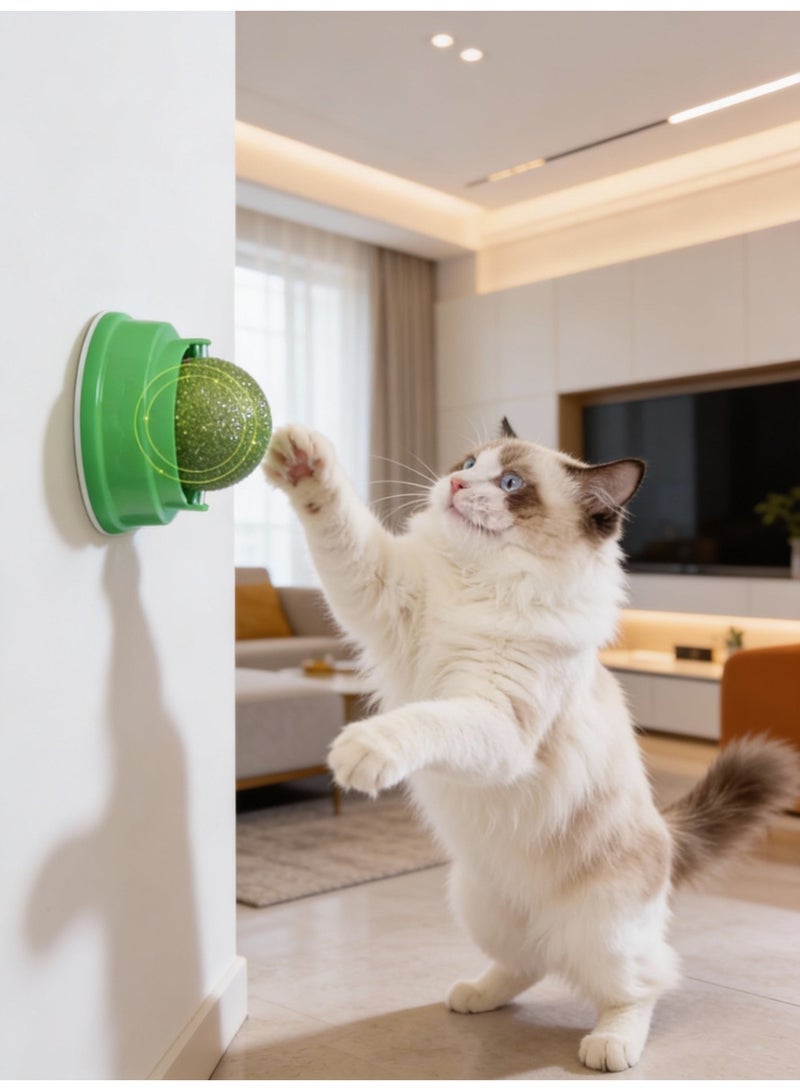 لعبة قطط مع ميزة الدوران لطحن الأسنان وتنظيفها، تلصق بالحائط ، مناسبة للقطط الأليفة للعب وإزالة الملل - Image 2